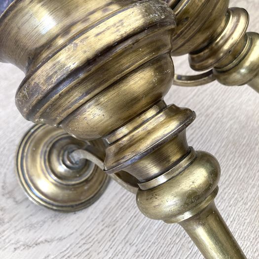 Turned Brass Wall Sconces