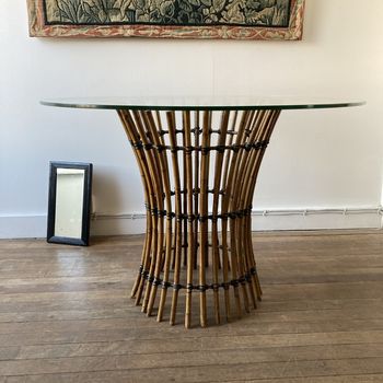 Bamboo and Glass Table