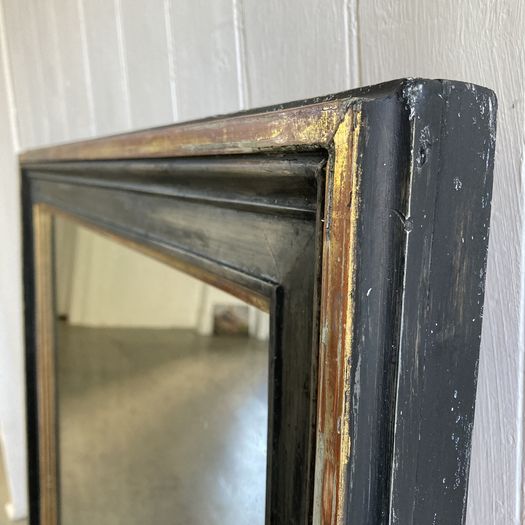 C19th Black and Gilt Mirror