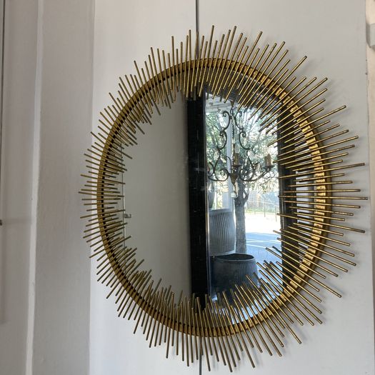 Spanish Gilt Metal Sunburst Mirror