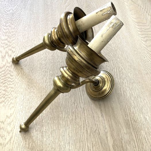 Turned Brass Wall Sconces
