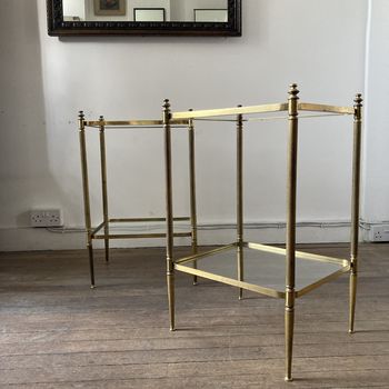 Pair of Brass and Glass Side Tables