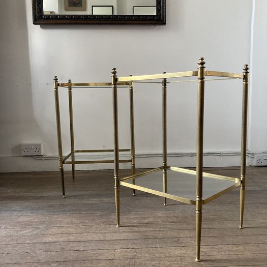 Pair of Brass and Glass Side Tables