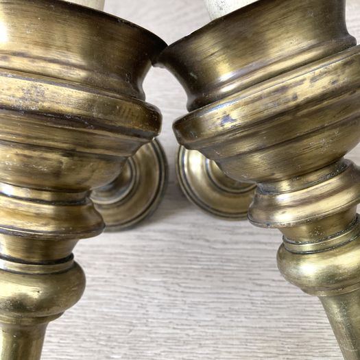 Turned Brass Wall Sconces