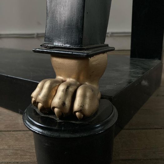 19th Century French Ebonised Marble Top Console Table