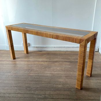 Bamboo and Glass Console