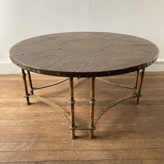 Spanish Gilt Metal & Copper Coffee Table