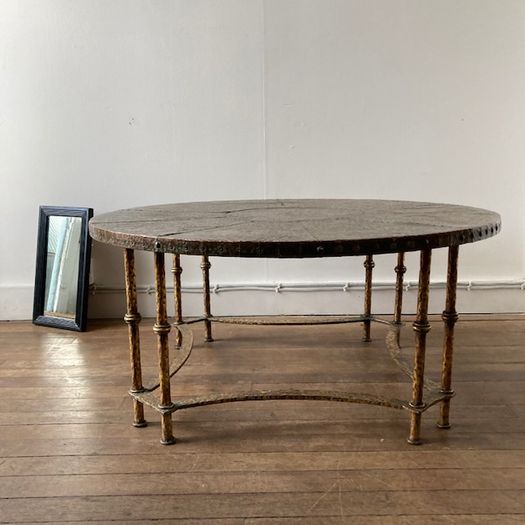 Spanish Gilt Metal & Copper Coffee Table