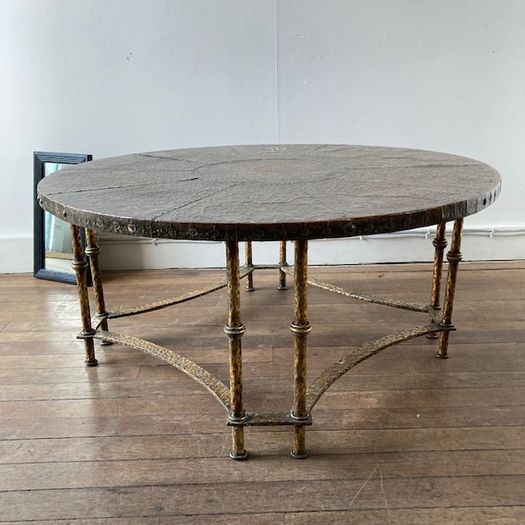 Spanish Gilt Metal & Copper Coffee Table