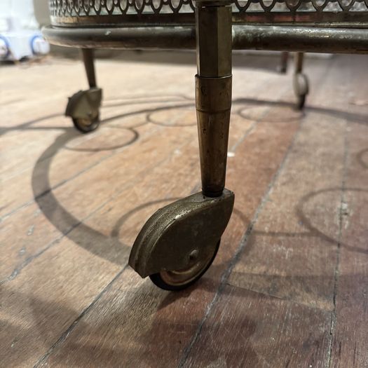 Round Brass Drinks Trolley