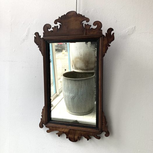 George III Walnut Fret Mirror