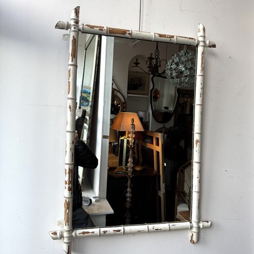 White Bamboo Mirror