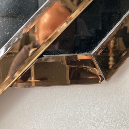 Gold and Black Geometric Mirror