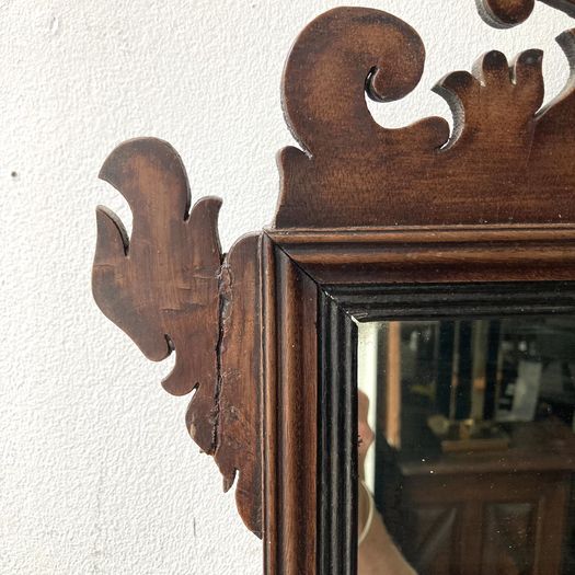 George III Walnut Fret Mirror