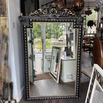 Large Black and Gilt Mirror