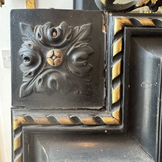 Large Black and Gilt Mirror