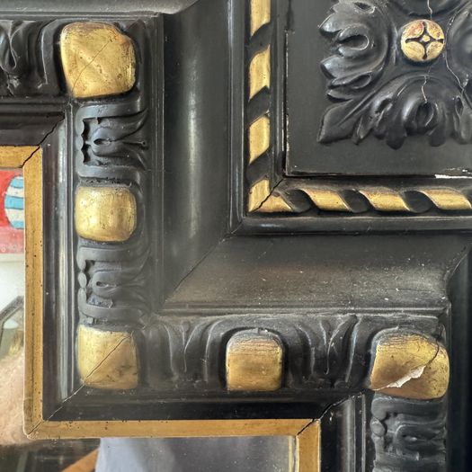 Large Black and Gilt Mirror