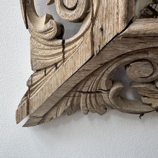 Carved Bleached Oak Mirror