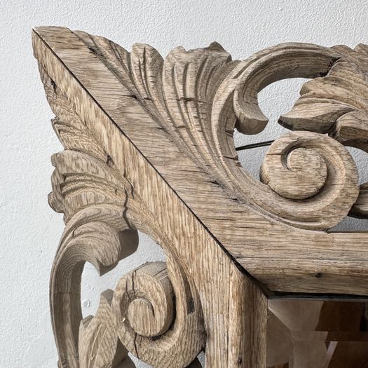 Carved Bleached Oak Mirror