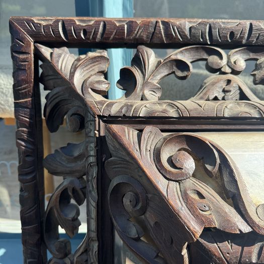 Large Oak Cushion Mirror