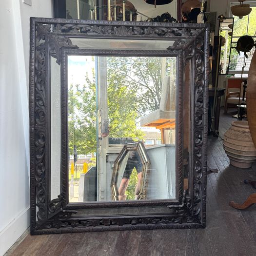 Large Oak Cushion Mirror