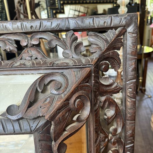 Large Oak Cushion Mirror