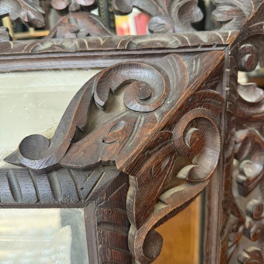 Large Oak Cushion Mirror
