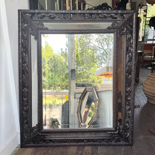 Large Oak Cushion Mirror
