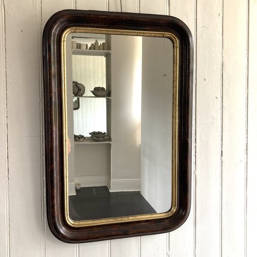 19th Century Faux Wood & Gilt Mirror