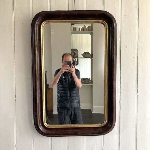 19th Century Faux Wood & Gilt Mirror