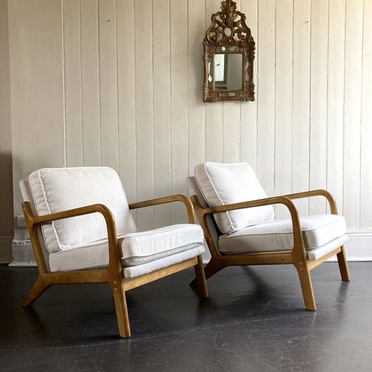 Mid Century Open Armchairs
