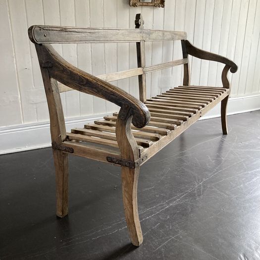 19th Century Rustic Oak Bench
