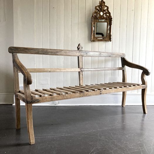 19th Century Rustic Oak Bench