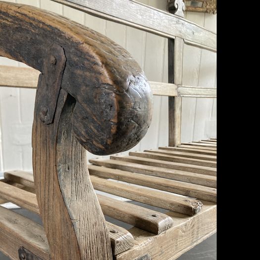 19th Century Rustic Oak Bench