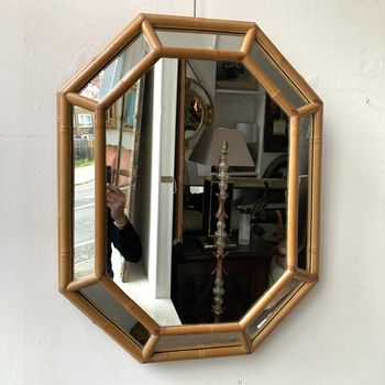 Octagonal Bamboo Cushion Mirror