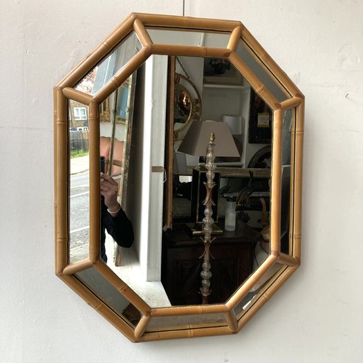 Octagonal Bamboo Cushion Mirror