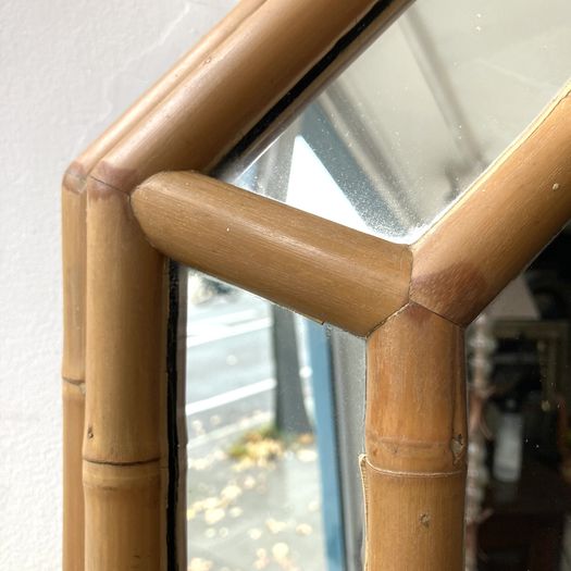 Octagonal Bamboo Cushion Mirror