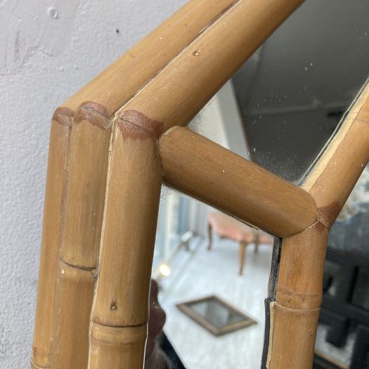 Octagonal Bamboo Cushion Mirror