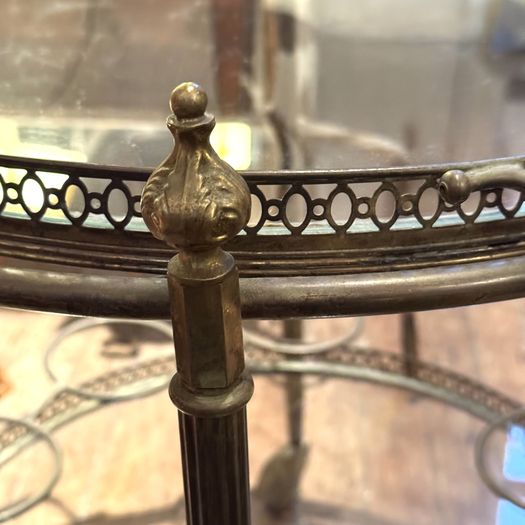 Round Brass Drinks Trolley