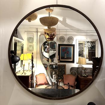 Circular Iron Frame Mirror