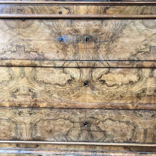 Walnut Marble Top Commode