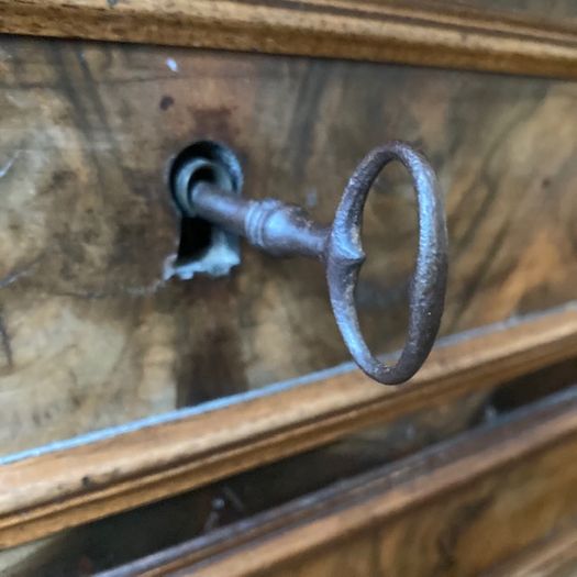 Walnut Marble Top Commode