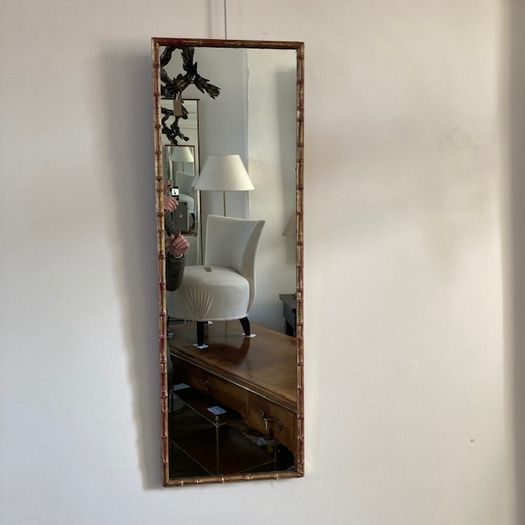 Slim Faux Bamboo Mirror
