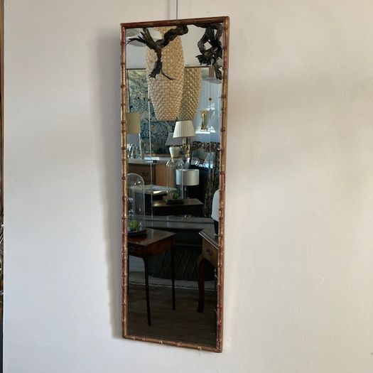 Slim Faux Bamboo Mirror