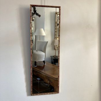 Slim Faux Bamboo Mirror