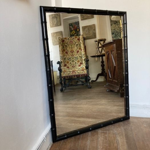 Faux Bamboo Ebonised Mirror