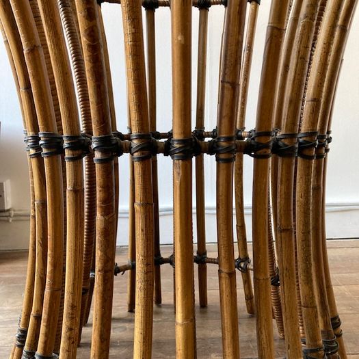 Bamboo and Glass Table