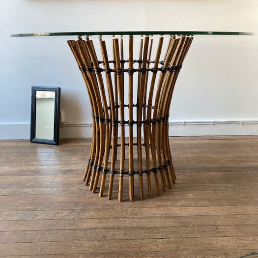 Bamboo and Glass Table