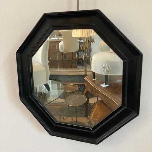 Octagonal Ebonised Mirror