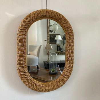 Oval Wicker Mirror